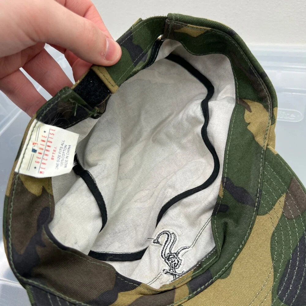 Chicago‎ White Sox Army Hat Men Adjustable Green Camo Strap Baseball Cap MLB